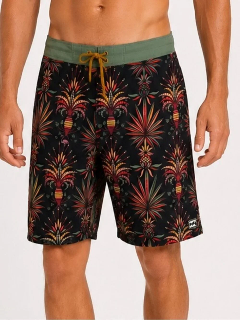 Billabong Board Shorts Mens Tropical Black Surf Swim Trunks Beach Size 36 Large